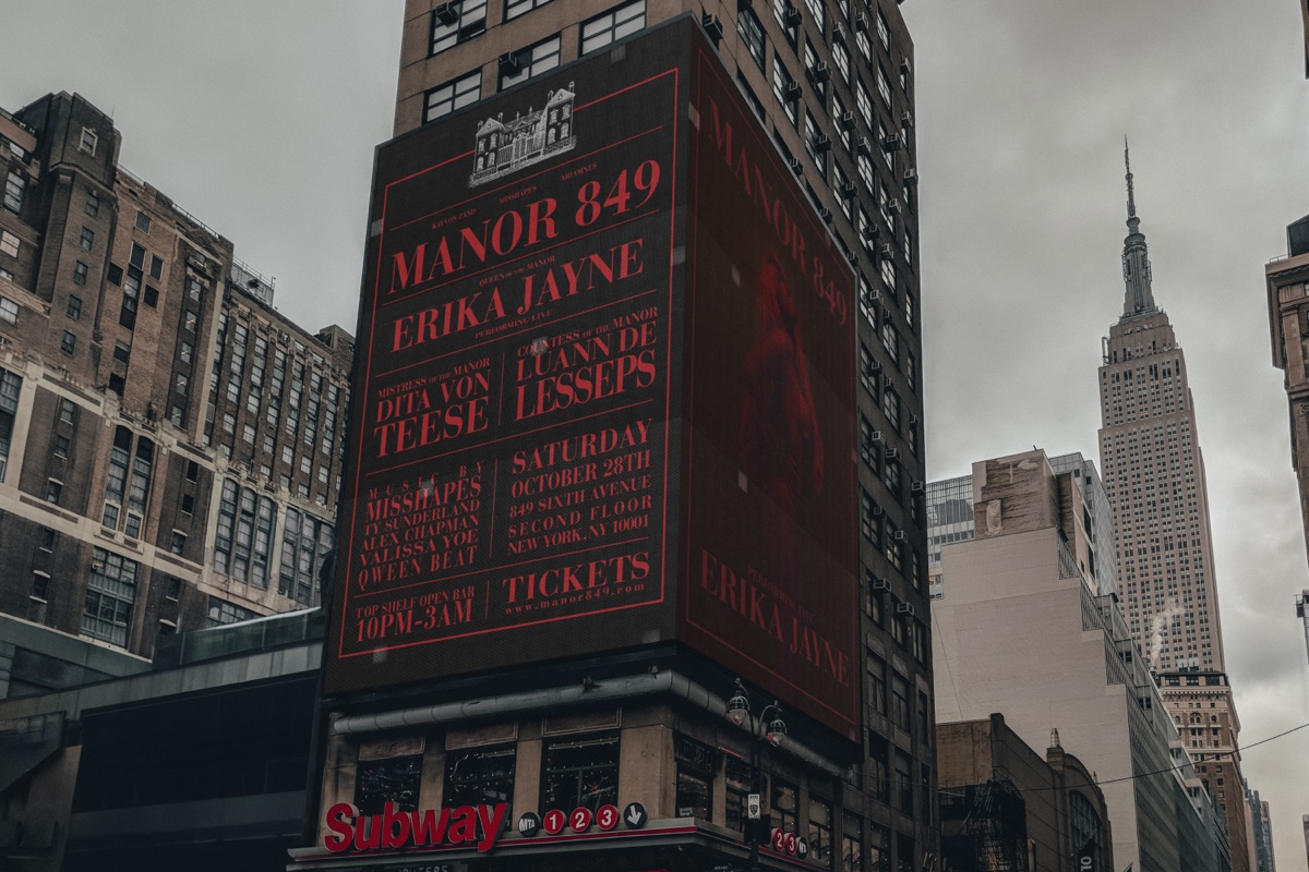 Manor event billboard