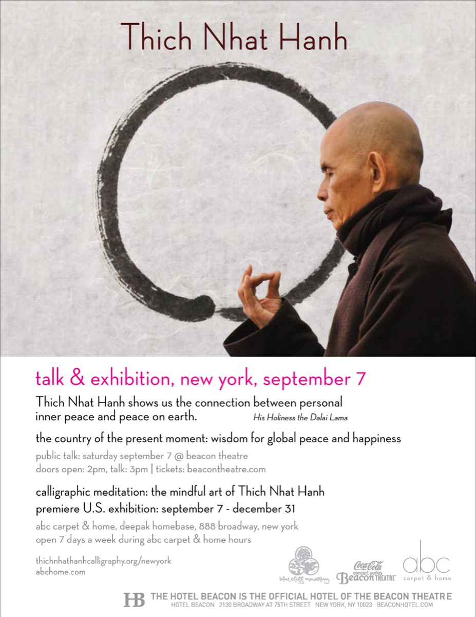 Thich Nhat Hanh 2013 event poster